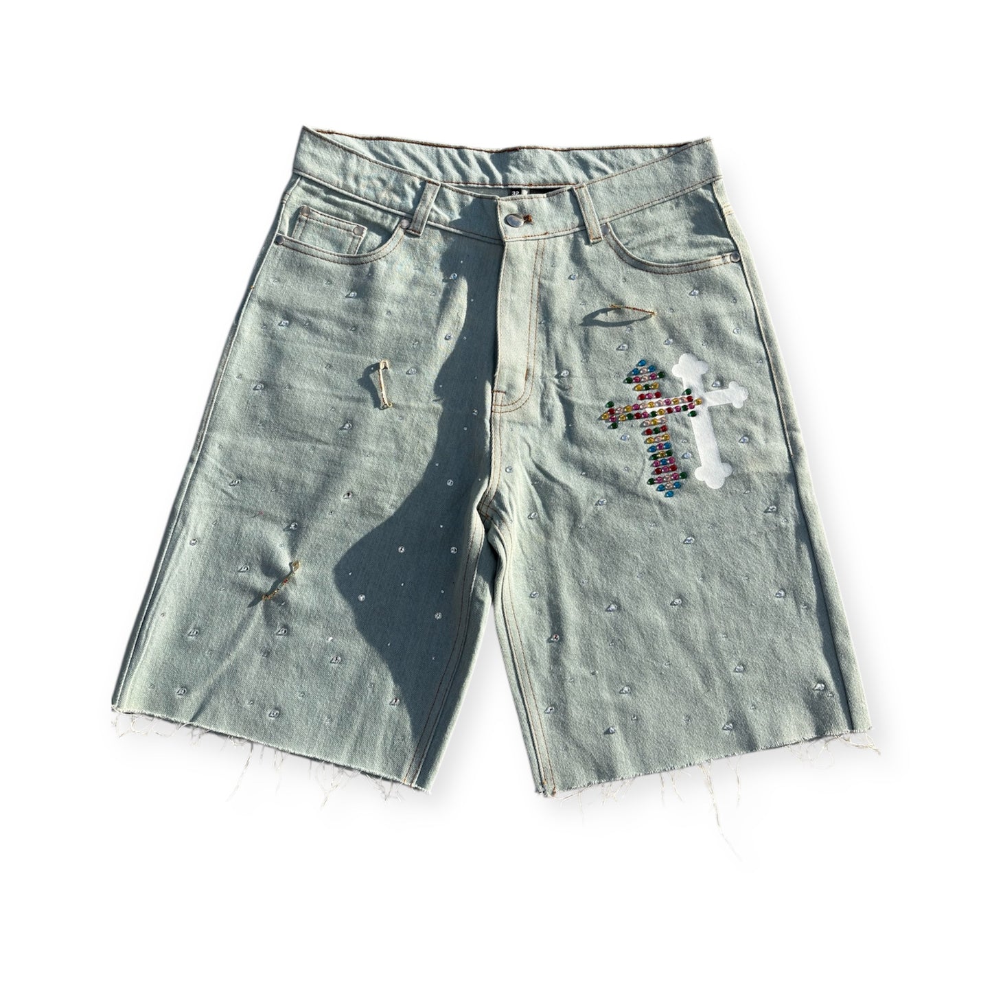 "Crossed" Denim Jorts